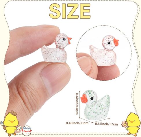 100Pcs Mini Resin Ducks, Tiny Ducks Figurines Bulk for Miniature Dollhouse Decor Accessories Garden Aquarium Potted DIY Ornament Party Toys in Kuwait