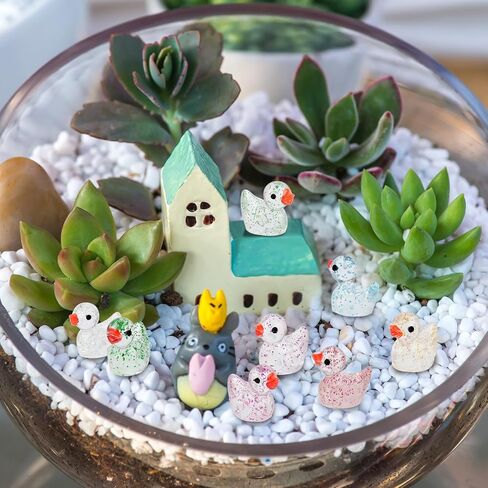 100Pcs Mini Resin Ducks, Tiny Ducks Figurines Bulk for Miniature Dollhouse Decor Accessories Garden Aquarium Potted DIY Ornament Party Toys in Kuwait