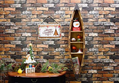 Beach Theme Display Boat with 3 Shelves, White Nautical Standing Boat Shelf Decor, Miniature Boat Model, Decorative Boat (M) in Kuwait