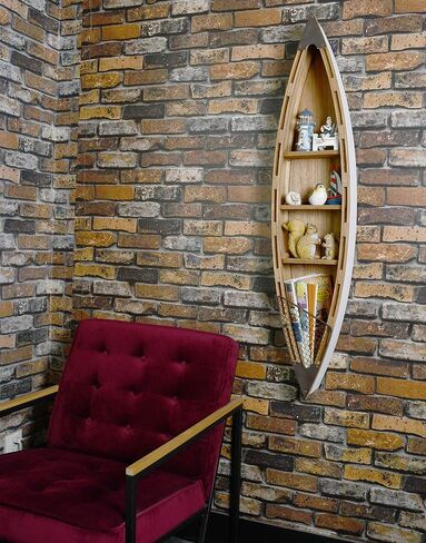 Beach Theme Display Boat with 3 Shelves, White Nautical Standing Boat Shelf Decor, Miniature Boat Model, Decorative Boat (M) in Kuwait