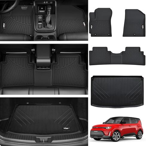 Floor Mats for 2021-2025 Kia Sorento 6&7 Seats (not for Hybrid) Trunk Mat with Backrest Mat All Weather TPE Rubber Cargo Liner Back Seat Cover 3rd Row for 2021 2022 2023 2024 Kia Sorento Accessories in Kuwait