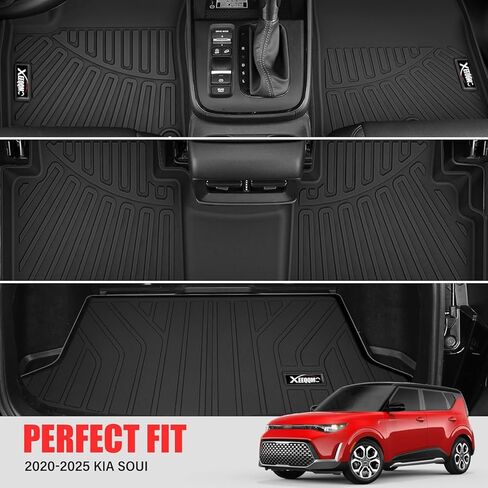 Floor Mats for 2021-2025 Kia Sorento 6&7 Seats (not for Hybrid) Trunk Mat with Backrest Mat All Weather TPE Rubber Cargo Liner Back Seat Cover 3rd Row for 2021 2022 2023 2024 Kia Sorento Accessories in Kuwait