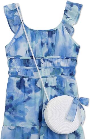 Speechless Girls' Flutter Sleeve Chiffon Maxi Dress in Kuwait