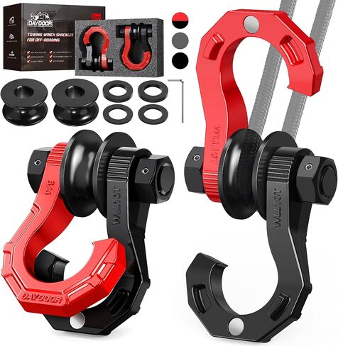 DAYDOOR Split D Ring Shackles, 45,000Lbs Break Strength Towing Winch Shackles, 3/4" Heavy Duty Shackles with 7/8" Screw Pin for Off Road Vehicle Recovery in Saudi Arabia
