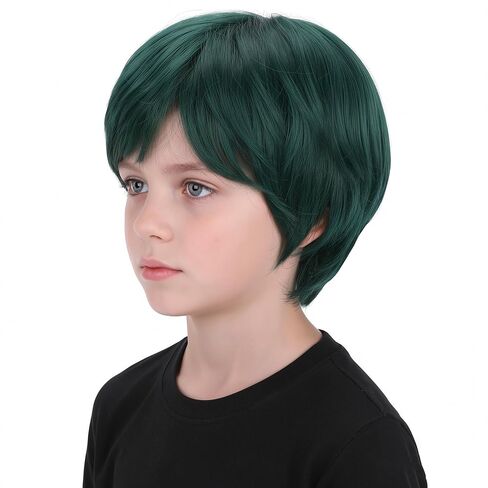 Boys Brown Wig Kids Short Brown Wigs Nature Layered Hair Wig Daily Party Halloween Costume Wigs for Children in Kuwait