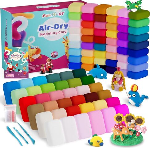 Air Dry Clay 66 Color ، طين النمذجة للأطفال ، طين Magic Magic Clay ، مصبوب الطين مع أدوات النحت ، هدايا ناعمة وفائقة الخفيفة والفنون والحرف اليدوية للأطفال Boys Girls Kids. in Kuwait
