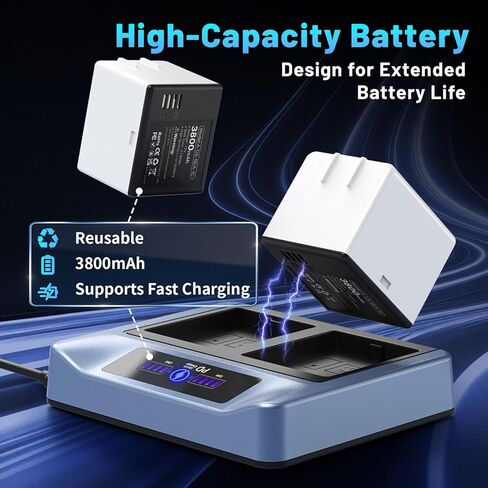 1PCS 3000mAh for Arlo Battery, 2025 Upgrade Rechargeable High Capacity Lithium Battery for Arlo Pro/ 2 Camera in Kuwait