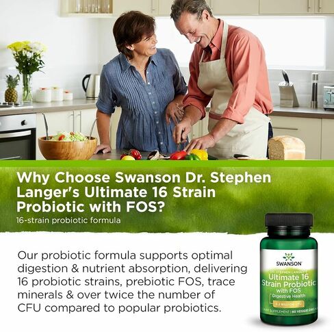 صيغة Swanson Dr. Stephen Langer - بروبيوتيك طبيعي مع FOS prebiotic - مكملات مكملات 16 -الضالة التي تعزز الدعم الهضمي مع 3.2 مليار CFU للفرد - (60 كبسولات الخضروات) (2 حزمة) in Saudi Arabia