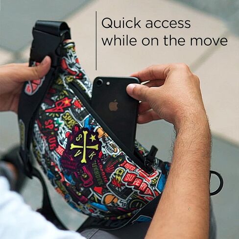 Crossbody Fanny Pack for Men Women - حقيبة محيطية أنيقة وخفيفة الوزن مقاومة للمياه - حقيبة حزام بوم الورك للسفر في الهواء الطلق المشي على الجري على ركوب الدراجات التمرين in Kuwait
