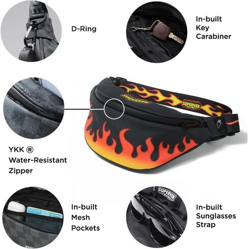 Crossbody Fanny Pack for Men Women - حقيبة محيطية أنيقة وخفيفة الوزن مقاومة للمياه - حقيبة حزام بوم الورك للسفر في الهواء الطلق المشي على الجري على ركوب الدراجات التمرين in Kuwait