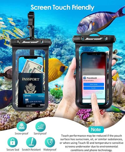 Hiearcool Waterproof Phone Pouch, Waterproof Phone Case, Black&Green 2-Pack | Durable multilayer IPX8 protection; touchscreen access and fit up to 8.9 inches; cruise essentials 2026 for beach and pool in Kuwait
