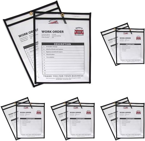C-Line Stitched Shop Ticket Holders, Both Sides Clear, 9 x 12 Inches, 25 per Box (46912) in Kuwait