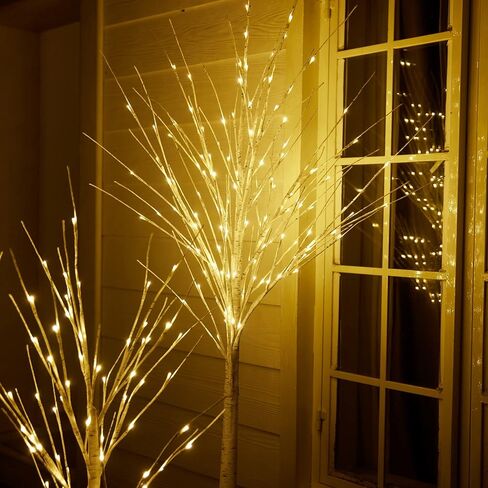 شجرة البتوش المضاءة ، 2Pack USB شجرة الطاولة القابلة لإعادة الشحن مع ديكور الخيش ، وظيفة الموقت ، وأشجار المال الاصطناعية قبل مضاءة مع الأضواء لديكور الربيع الصيفي المنزلي (2 قدم) in Kuwait