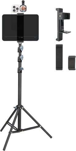 حامل شاشة TELEPROMPTER الكبيرة للجهاز اللوحي/الهاتف مع ترايبود قابل للتمديد ، وتصميم مزدوج المشبك مع مشابك 3 طرازات قابلة للتبديل. مثالي للمؤتمر المباشر/التسجيل/الفيديو in Kuwait