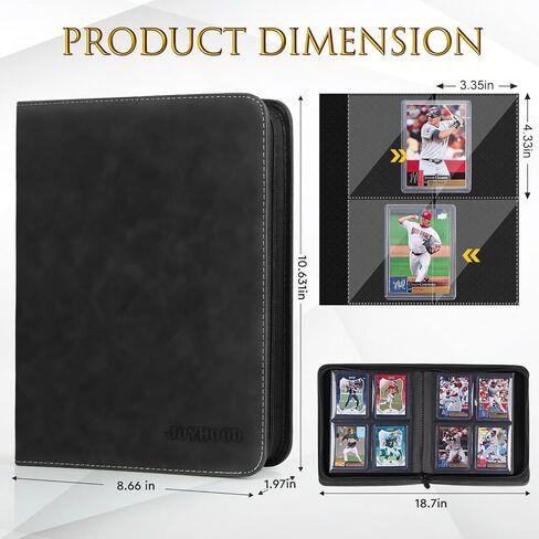 JoyHood Top Loader Binder, Holds 252 Loaders, 9 Slot Trading Card Collection Binder with Sleeves, Storage Holder for Sports Cards, Grey in Kuwait