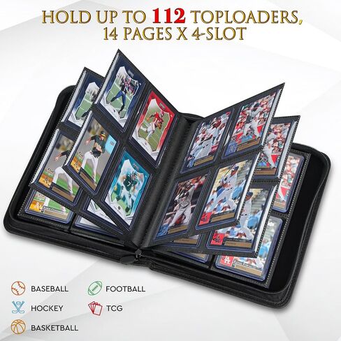 JoyHood Top Loader Binder, Holds 252 Loaders, 9 Slot Trading Card Collection Binder with Sleeves, Storage Holder for Sports Cards, Grey in Kuwait
