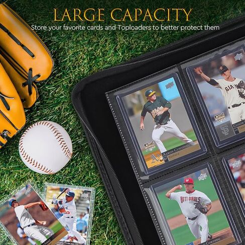 JoyHood Top Loader Binder, Holds 252 Loaders, 9 Slot Trading Card Collection Binder with Sleeves, Storage Holder for Sports Cards, Grey in Kuwait