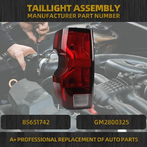 مجموعة مصباح ذيل هالوجين Dasbecan متوافق مع 2023-2025 Chevy Colorado LT ، شاحنة العمل ، Trail Boss Right Side Side Manillight LAMP استبدال# 85651743 GM2801325 in Kuwait