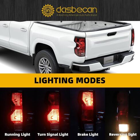 مجموعة مصباح ذيل هالوجين Dasbecan متوافق مع 2023-2025 Chevy Colorado LT ، شاحنة العمل ، Trail Boss Right Side Side Manillight LAMP استبدال# 85651743 GM2801325 in Kuwait