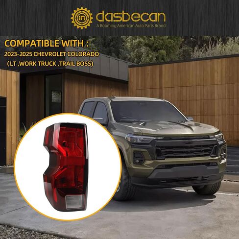 مجموعة مصباح ذيل هالوجين Dasbecan متوافق مع 2023-2025 Chevy Colorado LT ، شاحنة العمل ، Trail Boss Right Side Side Manillight LAMP استبدال# 85651743 GM2801325 in Kuwait