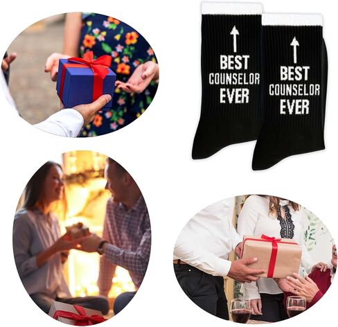 Best Counselor Ever, Counselor Appreciation Gifts, Gifts for Counselors, School Counselors, Camp Counselor, Novelty Socks, Favors for Birthday, Thanksgiving, Christmas, Back-to-school Season, etc.(112 in Saudi Arabia