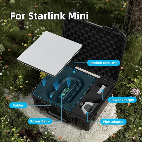 Daiertek Starlink Mini Travel Case Hard Waterproof & Shockproof Eva Slim Carry Lage لإكسسوارات Starlink Mini مع خيارات حمل مزدوجة in Kuwait