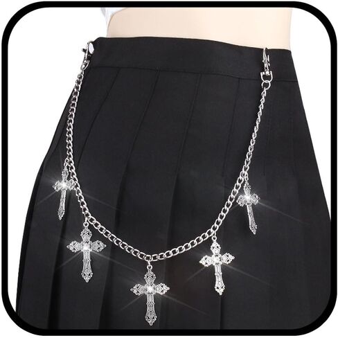 Urieo Punk Sun Jeans Bants Chain Moon Pendant Gold Wallet Chains Star Goth Metal Hip Hop Chain for Women in Saudi Arabia
