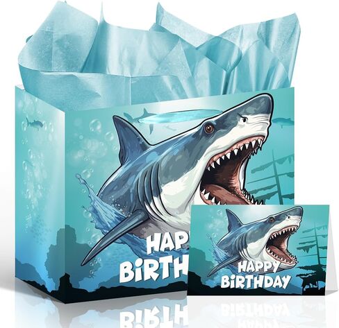 Axolotl Birthday Gift Bag - Happy Birthday Party Decorations for Women Girls, Pink Party Favor Wrapping Bag with Handle Tissue Paper Greeting Card, Salamander Theme Decorations Supplies in Kuwait