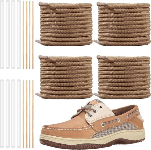 2 Pairs Shoelaces Kit for Sperry Boat Shoes, 5/32"(4mm) Round Polyester Shoe Laces Replacement Strings Kit in Saudi Arabia