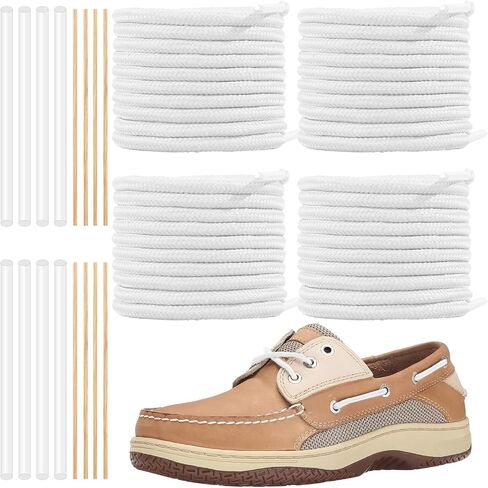 2 Pairs Shoelaces Kit for Sperry Boat Shoes, 5/32"(4mm) Round Polyester Shoe Laces Replacement Strings Kit in Saudi Arabia