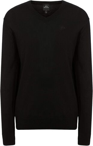 Armani Exchange Men's Merino Wool V-Neck Pullover with Icon Logo in Saudi Arabia