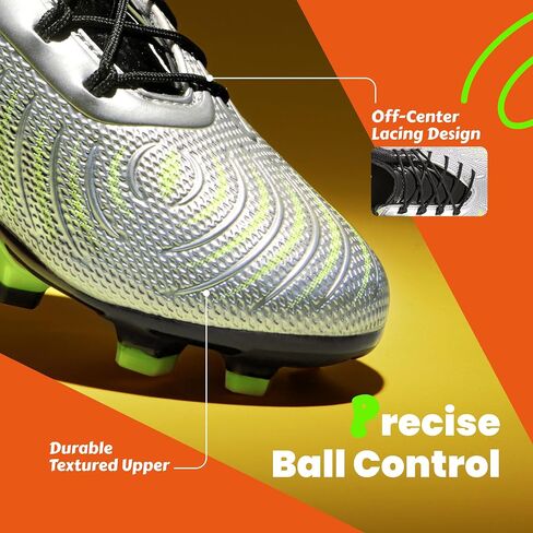 Boys Girls Soccer Cleats Athletic Outdoor Football Shoes Training Lightweight Unisex-Child Youth Futsal Indoor Turf Firm Artificial Ground Flexible Durable Comfortable Leadoff Traction Breathable 3 in Saudi Arabia