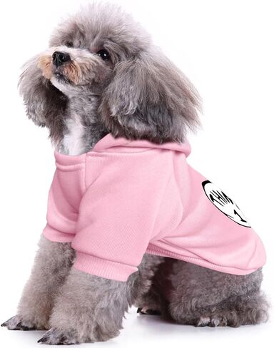 ملابس الحيوانات الأليفة بغطاء للرأس للكلاب الصغيرة Thing 1، سترة مطبوعة بغطاء للرأس للكلاب الصغيرة (أحمر خمري، L) in Kuwait