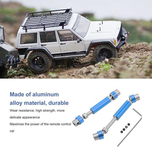 2PCS Front Rear Center Drive Shaft Aluminum Alloy Wear Rustproof Transmission Shaft for FMS 1/24 FCX24 Crawler Upgrade Parts High Performance RC Car Accessories (Black) in Kuwait