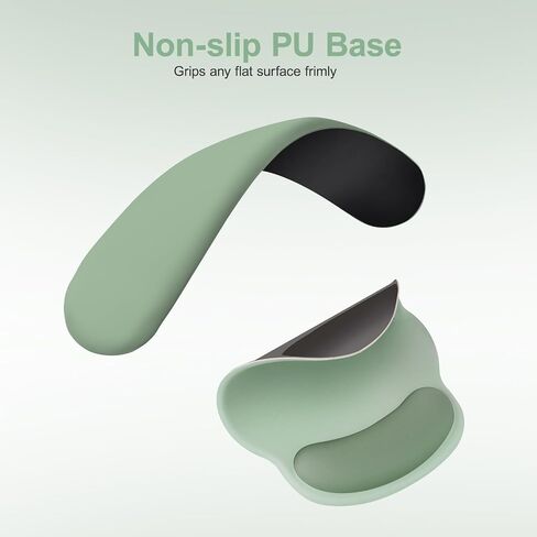 MOSISO Wrist Rest Support for Mouse Pad&Keyboard Set, Antique Green | Circle Curved Ergonomic Mousepad Non-Slip Base Home/Office Pain Relief&Easy Typing Pad with Soft Cloth&Silicone Lining in Saudi Arabia