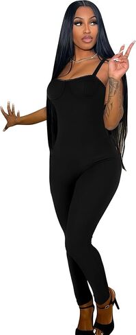 Mandonce Sexy Jumpsuit For Women Sleeveless Off The Shoulder Halter Leopard Print Hight Waist Jumpsuit Trendy in Kuwait