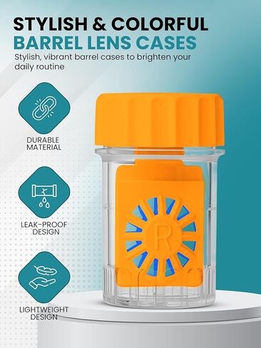 Color Contact Lens Barrel Cases, Contact Lens Washer Cleaner Contact Lens Case, Lens Cleaning Container for Everyday Use, Contact Lens With Lightweight and variant Colors Cases | 10 Pieces in Saudi Arabia