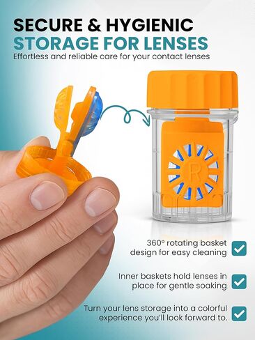 Color Contact Lens Barrel Cases, Contact Lens Washer Cleaner Contact Lens Case, Lens Cleaning Container for Everyday Use, Contact Lens With Lightweight and variant Colors Cases | 10 Pieces in Saudi Arabia