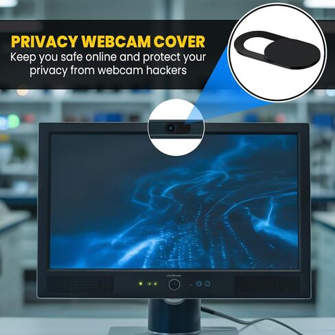 Ultra-Slim Laptop Camera Cover Slide | 0.03 Inch Thick | Upholds Digital Privacy | Compatible with Mobiles, Tablets, Desktops & Laptops | Classic Black - 3 Pack in Saudi Arabia