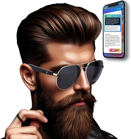 AI Smart Glasses with Bluetooth for Men Women Easy Pair with iThinkLoud, ChatGPT-Claude-Gem, Privacy-Friendly, 5.3 Android Siri Touch and Voice Assistant Glasses with Speakers, 120H SB BLACK DOMINATOR in Kuwait