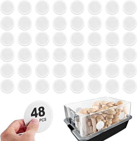 24 Pcs 2.5" Monotub Adhesive Filter Disks, 2MM Thick Synthetic Filter Paper Stickers for Mushroom Growing Supplies, Replacement Filter Pads Compatible with Mono Tub for Mushrooms in Kuwait