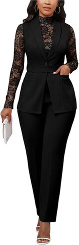 كافيلو بانت بدلات للنساء الأنيق المربوطة في سترة سترة مجموعة من قطعتين تجاريين عارضة in Kuwait