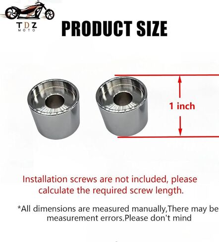 2" inch Rise Extension for 1-1/4 or 1" inch motorcycle Handlebar - Chrome Spacers in Saudi Arabia