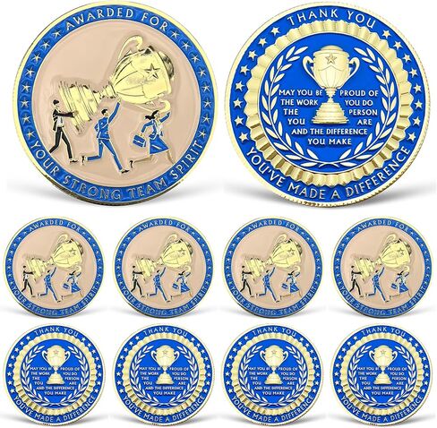 10 Pcs Appreciation Coins Set Leadership Awards Recognition Coins for Coworkers Employee Appreciation Gifts Inspirational Thank You Coins for Staff Motivational Office Supplies in Kuwait