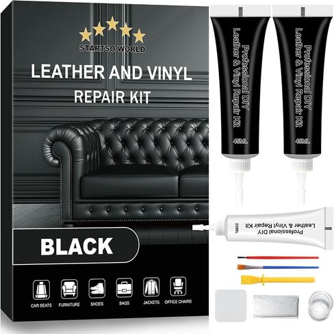 STARTSO WORLD Cream Leather Repair Kit for Furniture, Leather & Vinyl Repair kit for Car Interior, Couches, Car Seat, Jacket, Sofa, Boat or and Purse, Restores Faux, Artificial, Genuine Pleather in Saudi Arabia