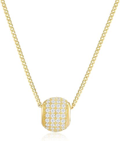 14K Gold Plated Geometric Crystal Pendant Necklace, Delicate Chain with Drop Design in Saudi Arabia