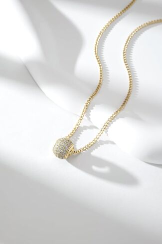 14K Gold Plated Geometric Crystal Pendant Necklace, Delicate Chain with Drop Design in Saudi Arabia