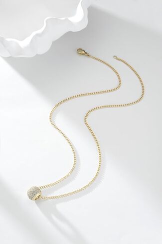 14K Gold Plated Geometric Crystal Pendant Necklace, Delicate Chain with Drop Design in Saudi Arabia