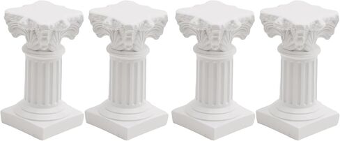 2Pcs White Roman Pillar Statues Greek Columns Candle Holder Mini Roman Pillar Greek Columns Mini Resin Decorations for Wedding Table Garden Home Decoration in Kuwait