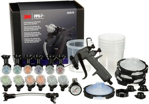 3M Performance Fine Finish Spray Gun System 26978, Includes PPS 2.0 Cup System, 15 Replaceable Gravity Fine Finish HVLP Atomizing Heads, Air Control Valve in Saudi Arabia